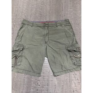 Y2K vintage Union Bay army green cargo shorts size 42 multiple pockets See Photo
